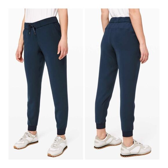 Lululemon On The Fly Jogger Travel Pant True Navy Wrinkle Free Quick Dry Size 4 - Picture 1 of 15